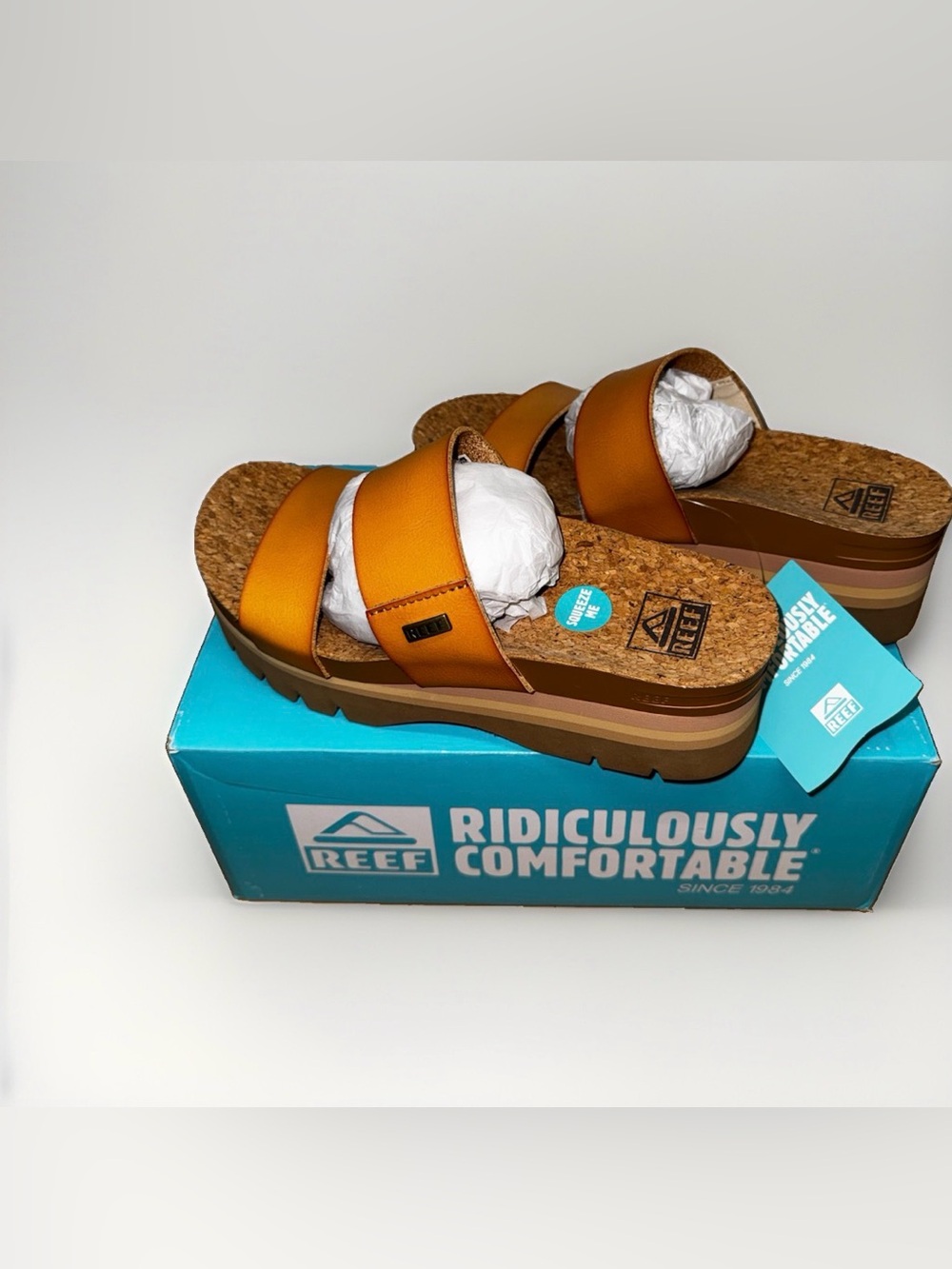 REEF Cushion Vista Higher Platform Sandals – Women’s 7 – Natural – NWT 2057978
